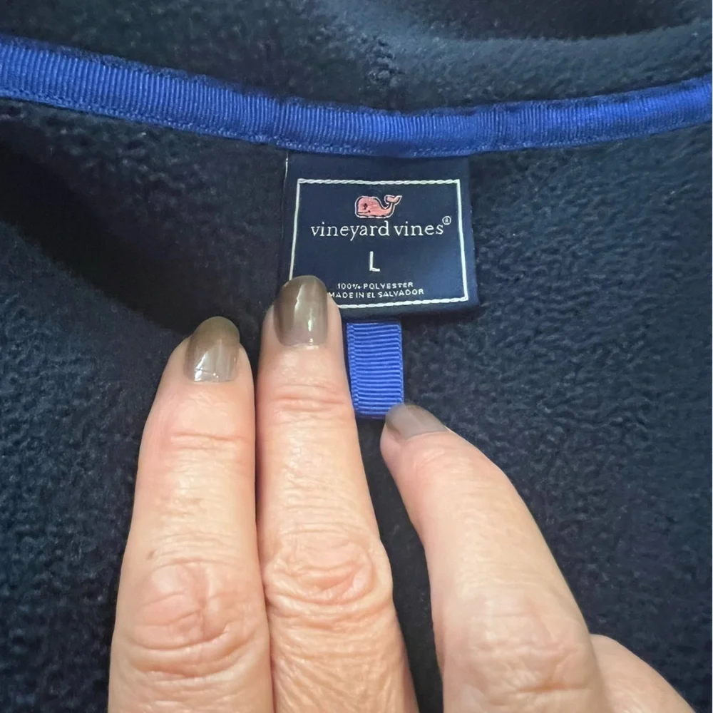 Vineyard Vines Navy Fleece hooded Jacket unisex size large - Picture 11 of 14